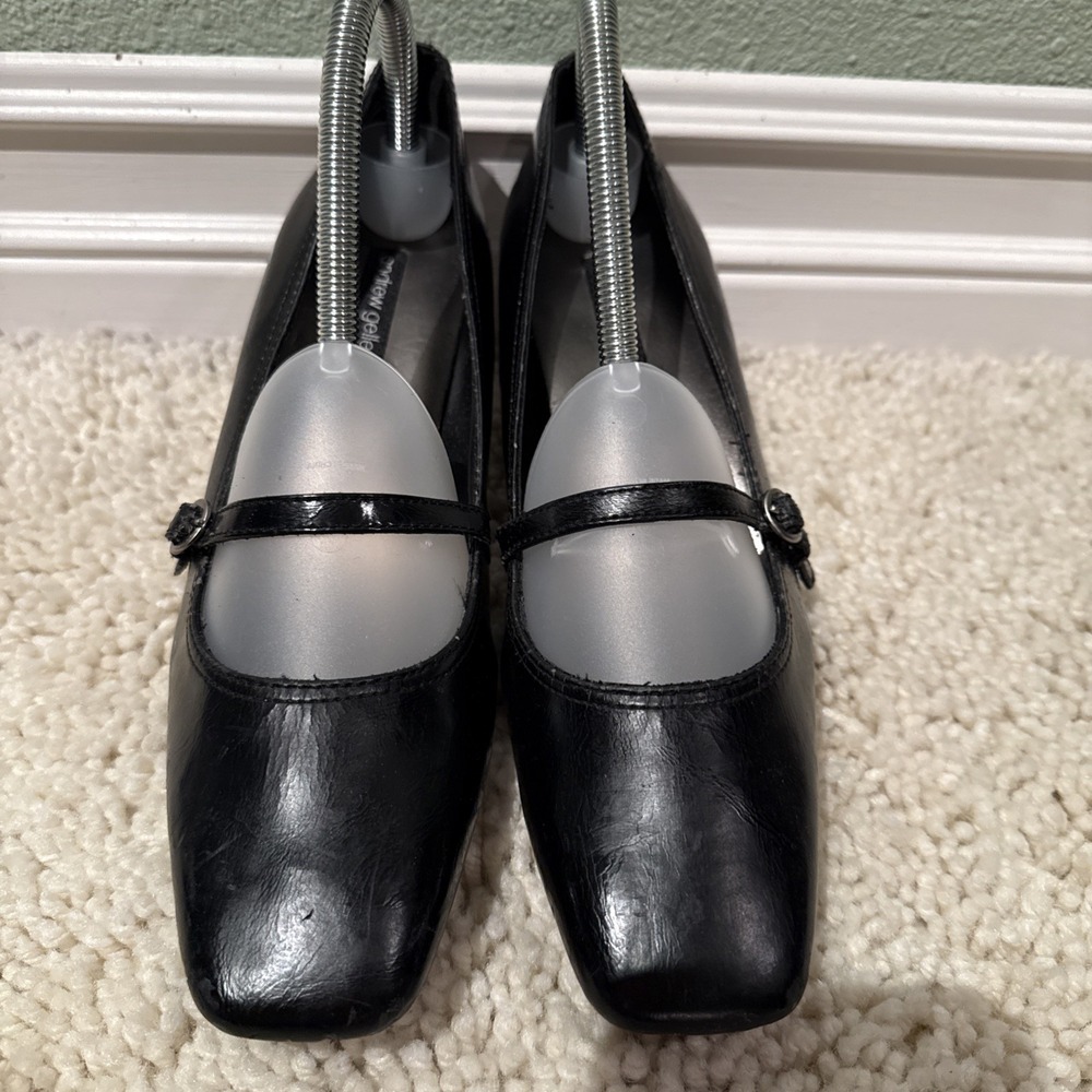 Andrew Geller Black Mary Jane Low Heel Pumps - Picture 3 of 8
